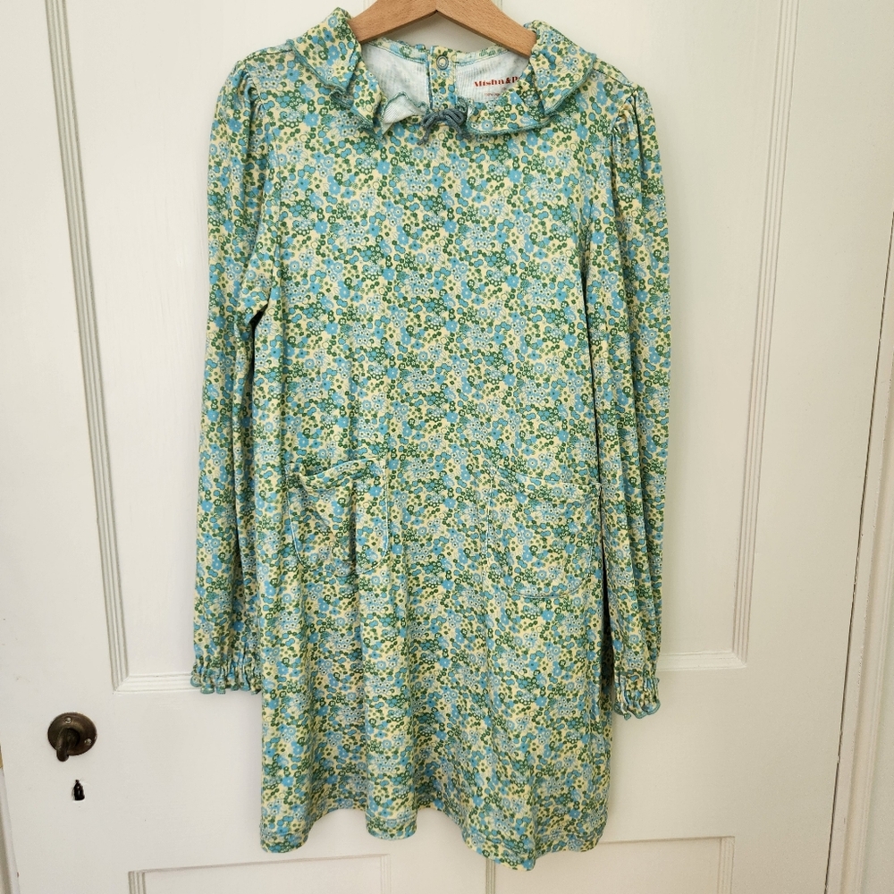 Misha and Puff Pattie dress yellow/blue/green floral 10y